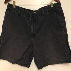 Navy Blue Fade Linen Shorts